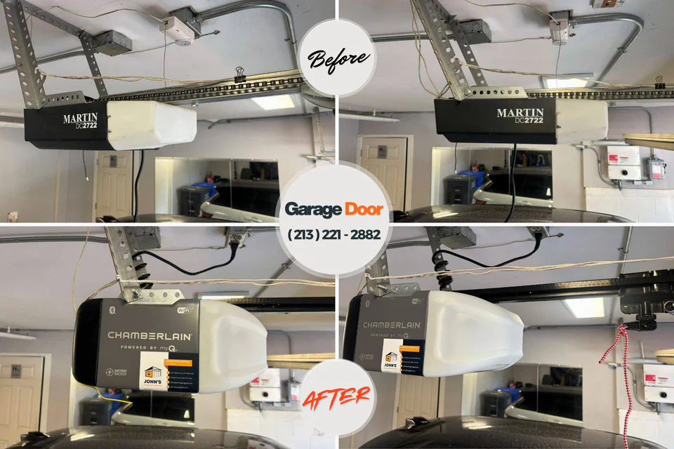 Before and after: garage door installation Stony Prairie, OH